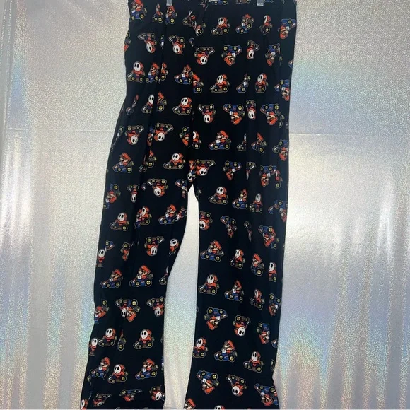 Super Mario pants pjs soft black video game lover Mario ghost gamer nerdy cute - Picture 5 of 6